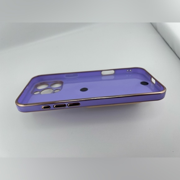 Luxury Purple & Gold Rhinestone Case with Ring Stand - iPhone 16 Pro Max - Picture 4 of 6